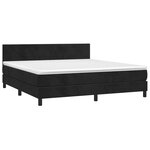 vidaXL Sommier à lattes de lit avec matelas LED Noir 180x200cm Velours