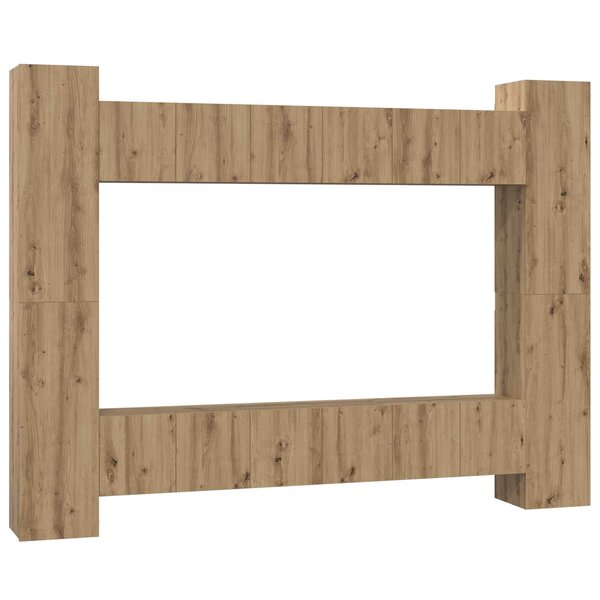 vidaXL Ensemble meuble TV 10 Pièces Chêne artisanal 30 5 x 30 x 90 cm