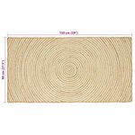 vidaXL Tapis Naturel et Blanc 80 x 150 cm Jute