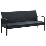 vidaXL Salon de jardin 5 Pièces avec coussins résine tressée noir