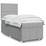vidaXL Sommier à lattes de lit avec matelas gris clair 80x200 cm tissu