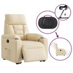 vidaXL Fauteuil inclinable électrique crème tissu