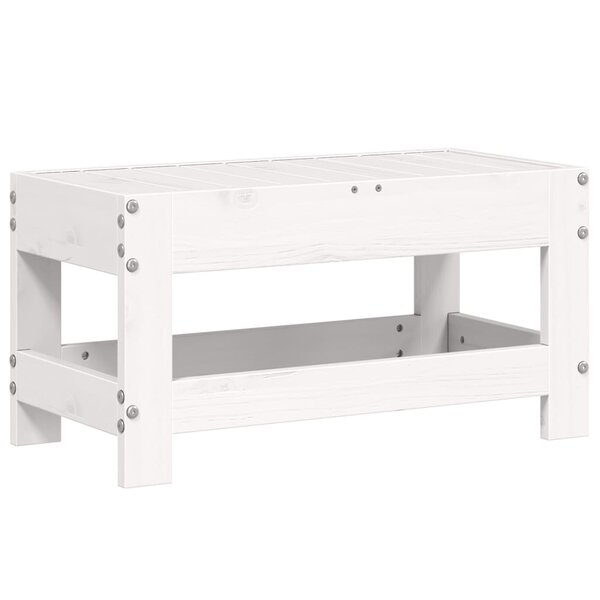 vidaXL Repose-pied de jardin blanc 62x30x32 cm bois de pin massif