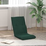 vidaXL Fauteuil de sol ajustable Vert foncé Velours