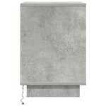 VidaXL Table de chevet avec lumières LED gris béton 38x34x50 cm