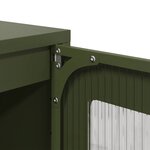 vidaXL Buffet haut vert olive 68x39x123 cm acier
