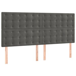 vidaXL Tête de lit Gris foncé 200 x 5 x 118/128 cm Velours