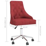 Vidaxl chaise pivotante de salle à manger rouge bordeaux tissu