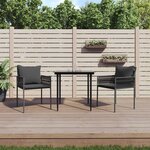 vidaXL Chaises de jardin avec coussins lot de 2 noir 54x61x83 cm rotin