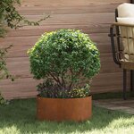 vidaXL Cache-pot de jardin Marron 40 x 40 x 20 cm Acier cuivré