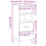 vidaXL Buffet Sonoma gris 34 5x34x90 cm Bois d'ingénierie