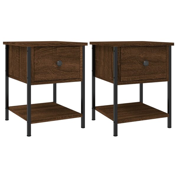 vidaXL Tables de chevet 2 Pièces chêne marron 34x35 5x45 cm