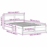 vidaXL Cadre de lit Marron 120 x 190 cm Bois de pin massif