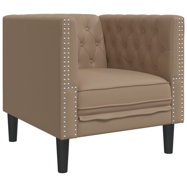vidaXL Fauteuil Chesterfield cappuccino similicuir