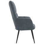 vidaXL Chaise de relaxation Gris foncé Velours