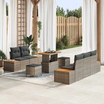 vidaXL Ensemble de canapé de jardin avec coussin 8 Pièces Gris