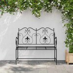 vidaXL Banc de jardin Noir 104 x 54 x 93cm Acier