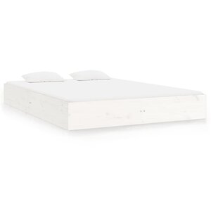vidaXL Cadre de lit sans matelas blanc bois massif 180x200 cm