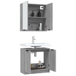 vidaXL Ensemble d'armoires de salle de bain 2 Pièces sonoma gris
