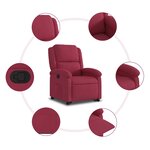 vidaXL Fauteuil inclinable Rouge bordeaux Velours
