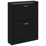 vidaXL Armoire à chaussures Noir 59x17x81 cm Bois d'ingénierie