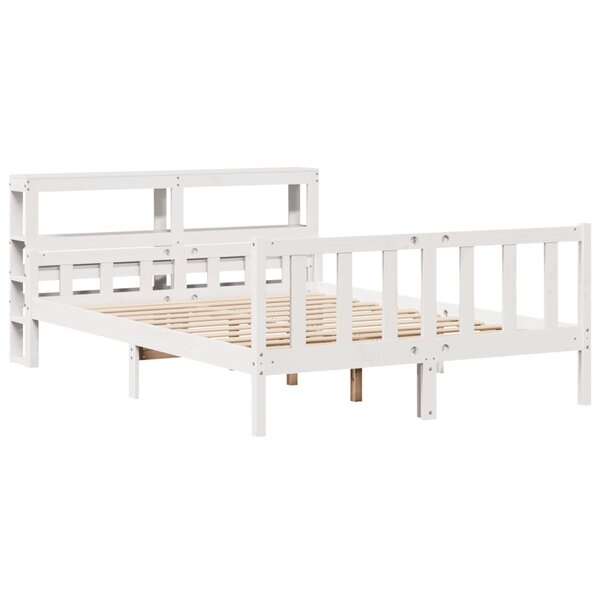 vidaXL Cadre de lit sans matelas blanc 160x200 cm bois de pin massif