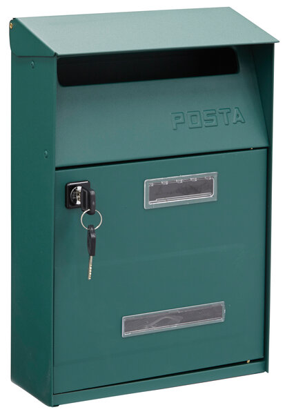 Boîte aux Lettres en Acier  Up D-2006/V  Fenêtres Transparentes  Vert