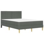 vidaXL Cadre de lit Gris foncé 120 x 190 cm Polyester