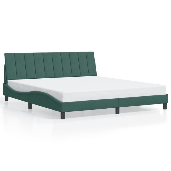 vidaXL Cadre de lit sans matelas vert foncé 180x200 cm velours
