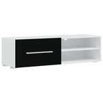 vidaXL Meubles TV avec lumière LED 5 Pièces noir mat bois d'ingénierie