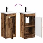 vidaXL Meuble de salle de bain avec évier Bois ancien