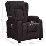 vidaXL Fauteuil de massage Noir Similicuir