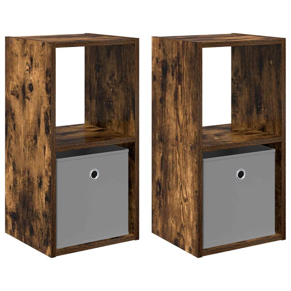 vidaXL Table de chevet 2 pc Chêne fumé 30 5 x 27 x 59 5 cm