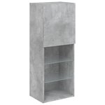 vidaXL Meuble TV avec lumières LED gris béton 40 5x30x102 cm