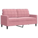 vidaXL Ensemble de canapés 3Pièces et coussins et traversins rose velours