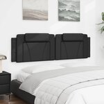 vidaXL Coussin de tête de lit noir 183 cm similicuir