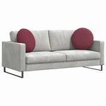 vidaXL Coussins de siège 2 pc Tissu Bordeaux Ø50 x 19 cm
