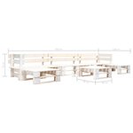 Vidaxl salon de jardin palette 6 pièces bois blanc