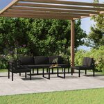 vidaXL Salon de jardin 6 Pièces avec coussins Aluminium Anthracite