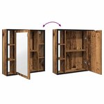 vidaXL Armoire à miroir de salle de bain vieux bois bois d'ingénierie