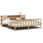 vidaXL Lit bibliothèque sans matelas 200x200 cm bois massif de pin