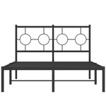vidaXL Cadre de lit métal sans matelas avec tête de lit noir 120x200cm