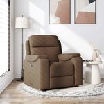 vidaXL Fauteuil inclinable Marron Tissu