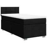 vidaXL Sommier à lattes de lit avec matelas Noir 90x200 cm Tissu