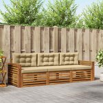 vidaXL Ensemble de canapés d'extérieur 3 Pièces Naturel et Beige