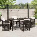 vidaXL Ensemble de salle à manger pour jardin 5 Pièces Marron Poly rotin