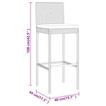 vidaXL Ensemble de bar de jardin 7 Pièces avec coussins noir poly rotin