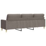 vidaXL Canapé à 3 places Taupe 210 cm Tissu