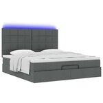 VidaXL Cadre de lit ottoman avec matelas gris foncé 160x200cm tissu