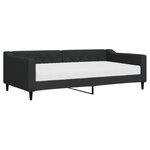 vidaXL Lit de jour avec matelas noir 100x200 cm tissu